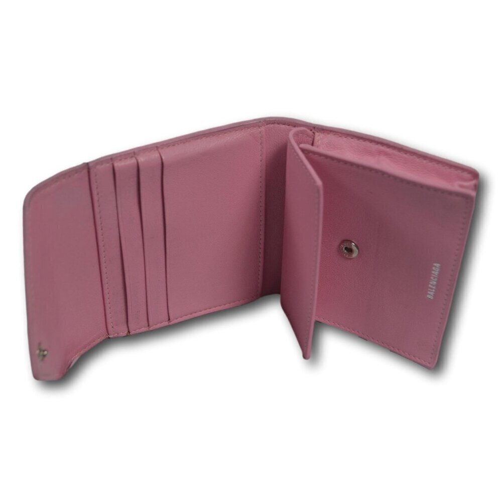 BALENCIAGA Leather Papier Mini Wallet Pink - Picture 3 of 6